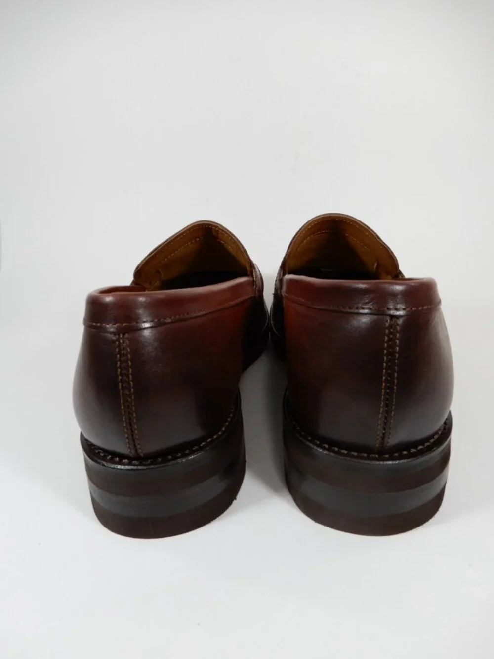 ALLEN EDMONDS Damon Penny Loafers Shoes Men's Size 10 D Chili Brown Leather NEW